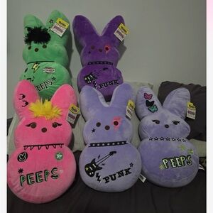 Plush Bunny Set - Green, Pink, Purple